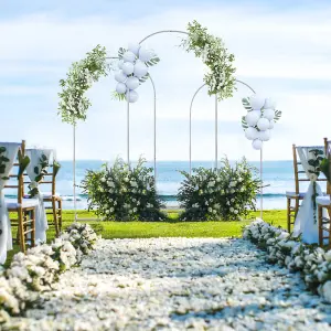 3pcs 180/200/220cm Height White Metal Arch Wedding Backdrop Stand Prop Decor