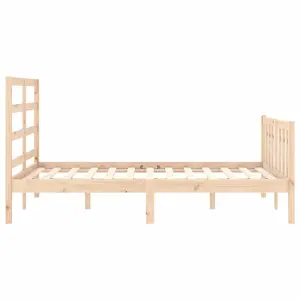 Berkfield Bed Frame with Headboard Small Double Solid Wood