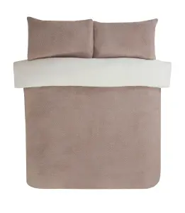 Smart Living Luxury Super Soft & Reversible Teddy Fleece Duvet Cover and Pillowcase