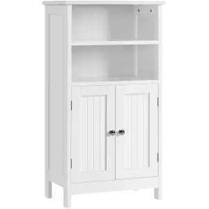 Yaheetech 5 Tier Bathroom Floor Cabinet with Double Door - White