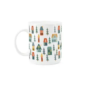 Purely Home Christmas Houses Mug - Xmas Novelty Gift Tea/Coffee Bone China Cup Present