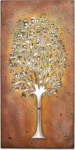 Rectangular Tree of Life Screen Wall Art Plaque Garden Décor