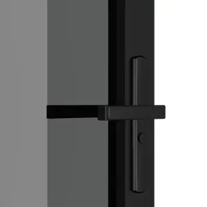 Berkfield Interior Door 76x201.5 cm Black ESG Glass and Aluminium