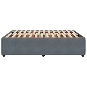 Berkfield Bed Frame without Mattress Dark Grey 140x190 cm Velvet