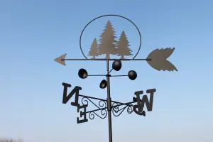 Garden Market Place Weathervane - TREES steel weathervane with ground spike and wall fixing.