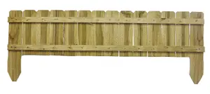 Wooden Garden Fixed Panels Log Roll Border Lawn Edging 225mm high Pack of 4