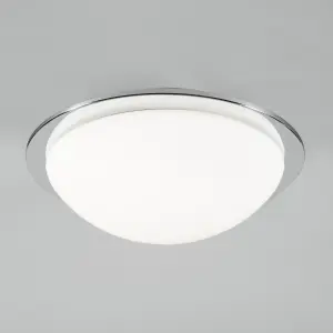 Litecraft Arwel Chrome LED Flush Bathroom Ceiling Light