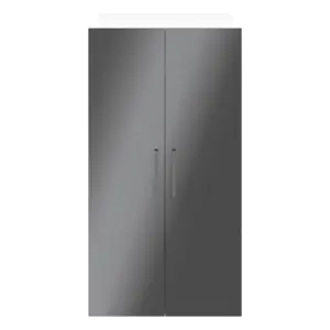 GoodHome Atomia Freestanding Gloss anthracite & white Chipboard Wardrobe (H)1875mm (W)1000mm (D)580mm