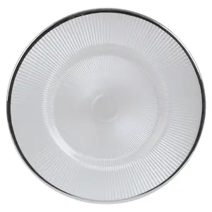 Maison by Premier Ida 27cm Embossed White Glass Dinner Plate