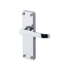 Colours Arsk Polished Chrome effect Steel Straight Latch Door handle (L)101mm