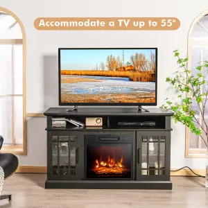 Costway Fireplace TV Stand for TVs up to 55 Inches W/ 2000W Electric Fireplace Insert