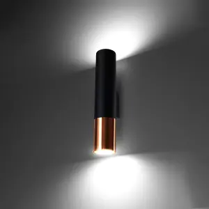 Loopez Steel Black 2 Light Classic Wall Light