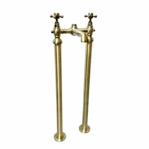 ENKI Camberley Antique Brass Floorstanding Brass Bath Mixer Tap BT3214