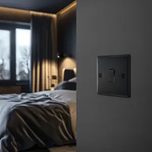 BG Nexus Metal 20A Single Wall Light Switch, 2 Way, Matt Black