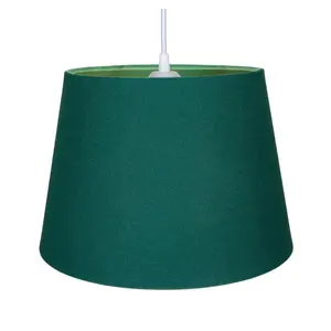 Traditional Linen Fabric Drum Shade for Pendant & Lampshade Green / 22cm H x 35cm W x 35cm D