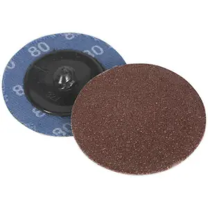 10 Pack of 50mm Quick Change Mini Sanding Discs - 80 Grit for Precision Sanding