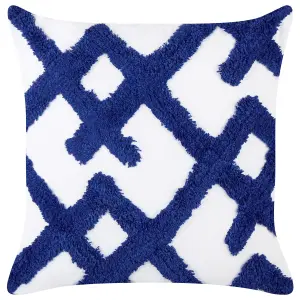 Set of 2 Cushions HAZEL Cotton 45 x 45 cm Geometric White