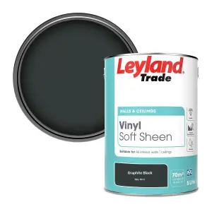 Leyland Trade Vinyl Soft Sheen Walls & Ceilings Emulsion Paint Graphite Black (RAL 9011) - 5L