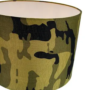 Stylish Green and Black Army Camouflage Drum 10 Lampshade for Table or Pendant