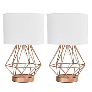 Haigler Metal Table Lamp (Set of 2) Copper / White / No Bulb