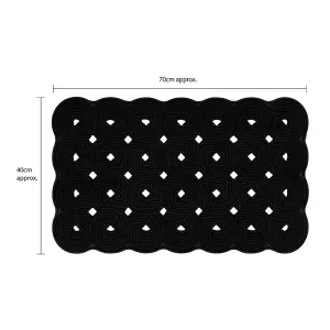 JVL Rubber Doormat, 40x70cm, Trellis