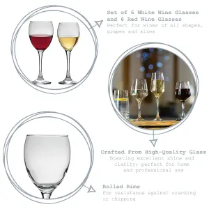 Argon Tableware - Classic Wine Glasses Set - 340/245ml - 12pc - Clear