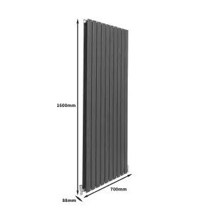 Designer Flat Radiator - 1600 x 700mm - Anthracite