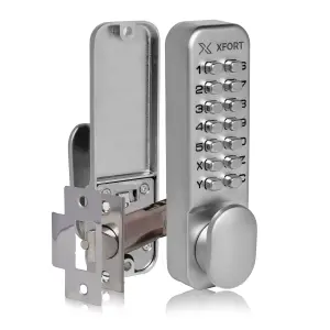 XFORT Digital Door Lock Satin Chrome, Keypad Combination Lock