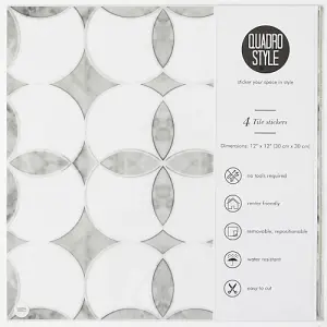 Quadrostyle Carrera Marble Wall and Floor Tile Vinyl Stickers 30cm(L) 30cm(W) pack of 4