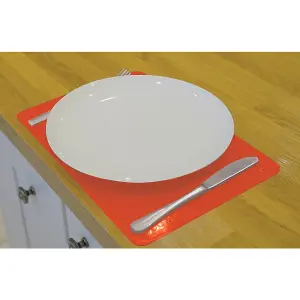 Red Silicone Anti Slip Table Mat - 250 x 180mm - Dishwasher Safe Dining Mat