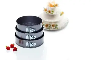 KitchenCraft Three Piece Non-Stick Spring Form Cake Tin Set