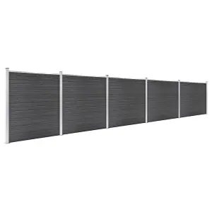 Berkfield Fence Panel Set WPC 872x186 cm Black