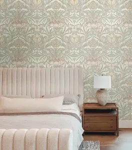 Acanthus Floral Vintage Unpasted Wallpaper