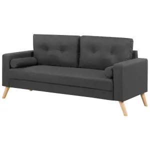 2 Seater Fabric Sofa Dark Grey KALMAR