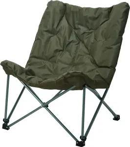 URBNLIVING 90cm Height Padded Portable Lightweight Folding Oversized Camping Chair & Bag Shoulder Strap Green