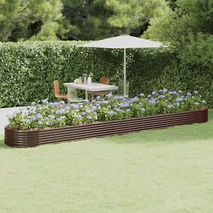 Berkfield Garden Planter Powder-coated Steel 544x100x36 cm Brown