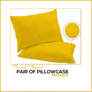 Pillowcases Pair Pack 100% Brushed Cotton Flannelette Thermal Pillow Covers 19''x29''