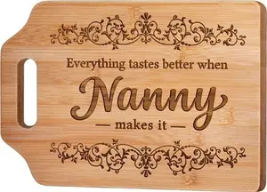 Giftasy Nanny Gifts, Nanny Christmas Gifts, Unique Handmade Engraved Bamboo Cutting Board, Nanny Birthday Gifts, Kitchen Gifts For Nanny From