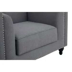 Interiors By Premier Comfortable Grey Fabric Chair, Elegant Armchair For Bedroom, Robust Modern Armchair For Livingroom