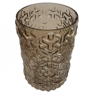 29cm Embossed Chestnut Glass Vase