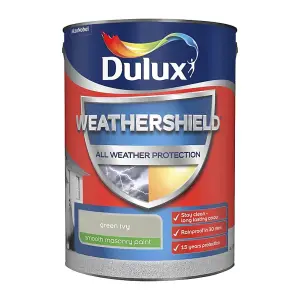 Dulux Weathershield Smooth Masonry Paint 5L Green Ivy