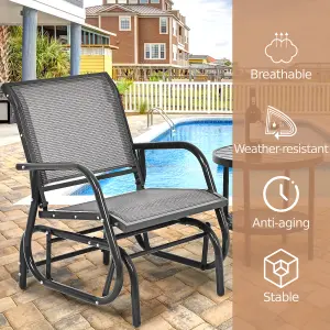 Costway Swing Glider Chair Outdoor Single Rocking Chair Patio Chair Garden