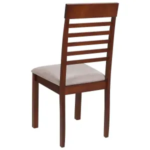 Set of 2 Dining Chairs ORTLEY Rubberwood Dark Wood