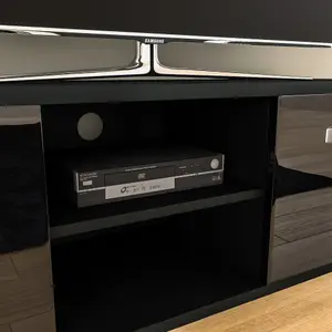 Vida Designs Cosmo Black 2 Door TV Unit 120cm Sideboard Cabinet