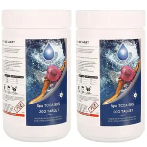 BLUE SPARKLE 2 Kg Chlorine Tablets Water Treatment for Rapid Disinfecting and Cleaning of Hot Tub Spa and Swimming Pool 100 x 20g