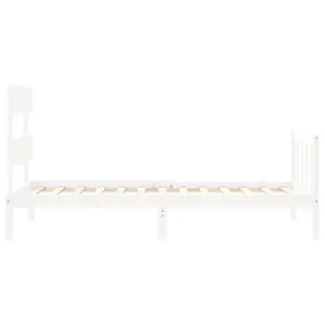 Berkfield Bed Frame with Headboard White 90x200 cm Solid Wood