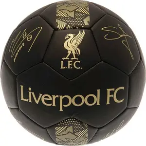 Liverpool FC Phantom Signature Team Merchandise Football Soccer Ball Black/Gold