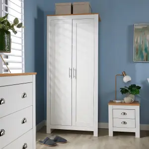 Home Source Camden 2 Door Bedroom Wardrobe Storage Unit White