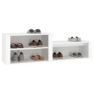 Berkfield Shoe Cabinet White 150x35x45 cm Engineered Wood