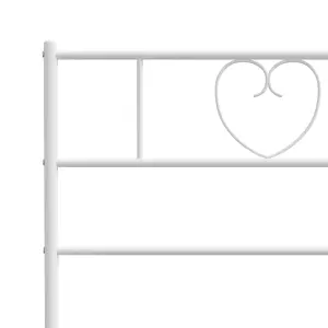 Berkfield Metal Bed Frame with Headboard and Footboard White 120x190 cm 4FT Small Double